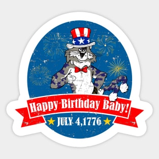 F-14 Tomcat - Happy Birthday Baby - July 4, 1776 - Grunge Style Sticker